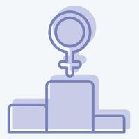 Icon First Position. related to Feminism symbol. two tone style. design editable vector