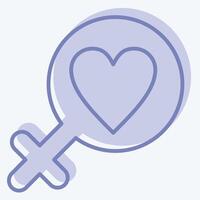 Icon Fight For Right. related to Feminism symbol. two tone style. design editable vector