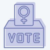 Icon Feminism Vote. related to Feminism symbol. two tone style. design editable vector