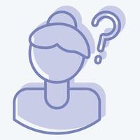 Icon Lost Person. related to Feminism symbol. two tone style. design editable vector