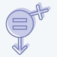 Icon Equality. related to Feminism symbol. two tone style. design editable vector