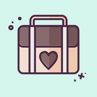 Icon Women Lugage. related to Feminism symbol. MBE style. design editable vector