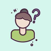 Icon Lost Person. related to Feminism symbol. MBE style. design editable vector