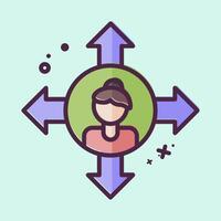Icon Freedom. related to Feminism symbol. MBE style. design editable vector
