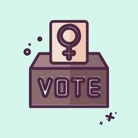 Icon Feminism Vote. related to Feminism symbol. MBE style. design editable vector