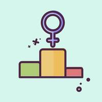 Icon First Position. related to Feminism symbol. MBE style. design editable vector