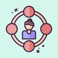 Icon Feminism Right. related to Feminism symbol. MBE style. design editable vector
