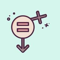 Icon Equality. related to Feminism symbol. MBE style. design editable vector