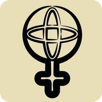Icon World Feminism. related to Feminism symbol. hand drawn style. design editable vector