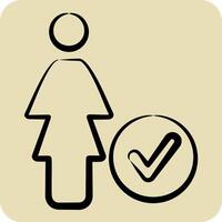Icon Priority. related to Feminism symbol. hand drawn style. design editable vector