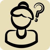 Icon Lost Person. related to Feminism symbol. hand drawn style. design editable vector