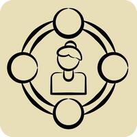 Icon Feminism Right. related to Feminism symbol. hand drawn style. design editable vector