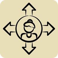 Icon Freedom. related to Feminism symbol. hand drawn style. design editable vector