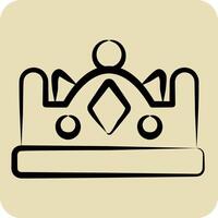 Icon Princess. related to Feminism symbol. hand drawn style. design editable vector