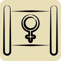 Icon Feminism. related to Feminism symbol. hand drawn style. design editable vector