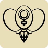 icono globo relacionado a feminismo símbolo. mano dibujado estilo. diseño editable vector