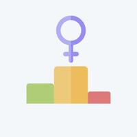 Icon First Position. related to Feminism symbol. flat style. design editable vector