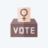 Icon Feminism Vote. related to Feminism symbol. flat style. design editable vector