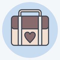 Icon Women Lugage. related to Feminism symbol. color mate style. design editable vector