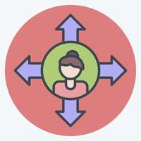 Icon Freedom. related to Feminism symbol. color mate style. design editable vector