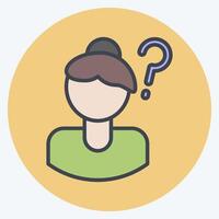 Icon Lost Person. related to Feminism symbol. color mate style. design editable vector