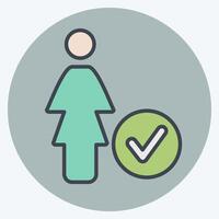 Icon Priority. related to Feminism symbol. color mate style. design editable vector