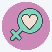 Icon Fight For Right. related to Feminism symbol. color mate style. design editable vector