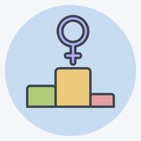 Icon First Position. related to Feminism symbol. color mate style. design editable vector