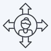 Icon Freedom. related to Feminism symbol. line style. design editable vector