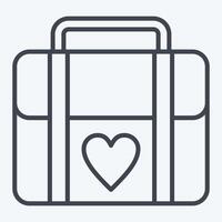 Icon Women Lugage. related to Feminism symbol. line style. design editable vector