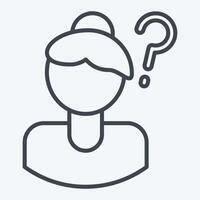 Icon Lost Person. related to Feminism symbol. line style. design editable vector