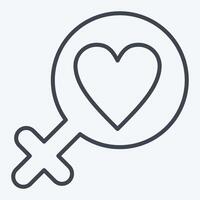 Icon Fight For Right. related to Feminism symbol. line style. design editable vector