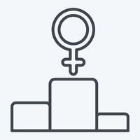 Icon First Position. related to Feminism symbol. line style. design editable vector