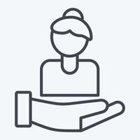 Icon Caring For Women. related to Feminism symbol. line style. design editable vector