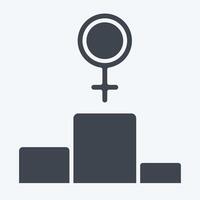 Icon First Position. related to Feminism symbol. glyph style. design editable vector