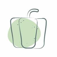 Icon Bell Pepper. related to Fruits and Vegetables symbol. Color Spot Style. editable vector