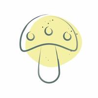 Icon Mushroom. related to Fruits and Vegetables symbol. Color Spot Style. editable vector