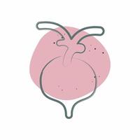 Icon Radish. related to Fruits and Vegetables symbol. Color Spot Style. editable vector