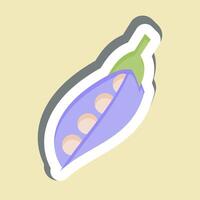 Sticker Peas. related to Fruits and Vegetables symbol. editable vector