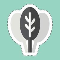 Sticker line cut Spinach. related to Fruits and Vegetables symbol. editable vector