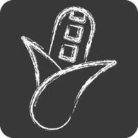 Icon Corn. related to Fruits and Vegetables symbol. chalk Style. editable vector