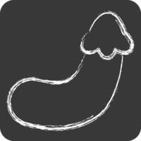 Icon Eggplant. related to Fruits and Vegetables symbol. chalk Style. editable vector