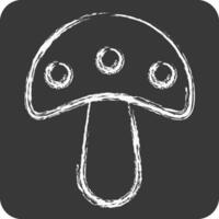 Icon Mushroom. related to Fruits and Vegetables symbol. chalk Style. editable vector
