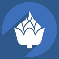 Icon Artichoke. related to Fruits and Vegetables symbol. long shadow style. editable vector