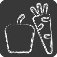 Icon Vegetables. related to Fruits and Vegetables symbol. chalk Style. editable vector