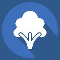 Icon Broccoli. related to Fruits and Vegetables symbol. long shadow style. editable vector