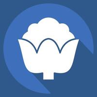 Icon Cauli Flower. related to Fruits and Vegetables symbol. long shadow style. editable vector