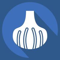 Icon Garlic. related to Fruits and Vegetables symbol. long shadow style. editable vector