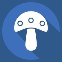 Icon Mushroom. related to Fruits and Vegetables symbol. long shadow style. editable vector