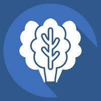 Icon Kale. related to Fruits and Vegetables symbol. long shadow style. editable vector